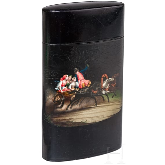 A papiermach&eacute; and lacquer cigarre box, Russia, Danilovo, Aleksandr Lukutin, 1863-187