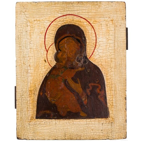 An icon showing the Wladimirskaya Mother of God, Russia, 18th century