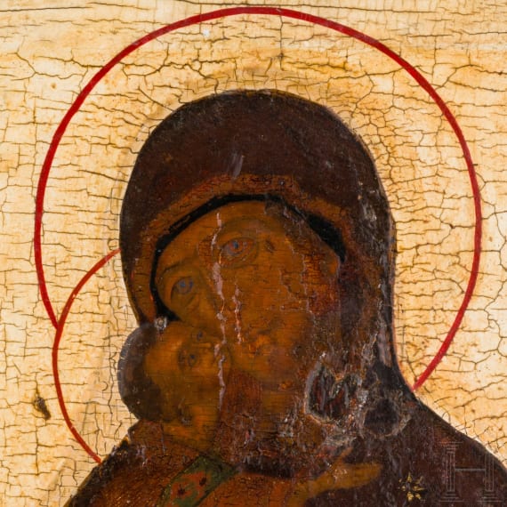 An icon showing the Wladimirskaya Mother of God, Russia, 18th century