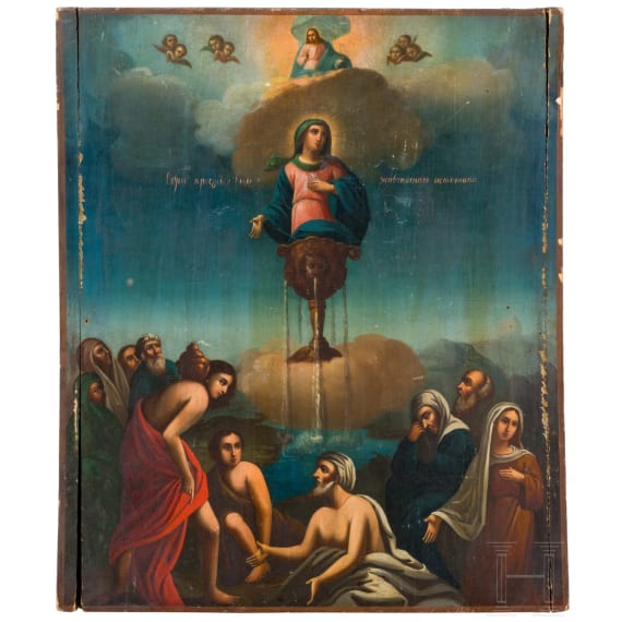 A large icon showing the Mother of God of the "Life-Giving Source", Southern Russia, 19th century