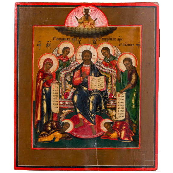 An icon showing the Deisis, Russia, 19th century