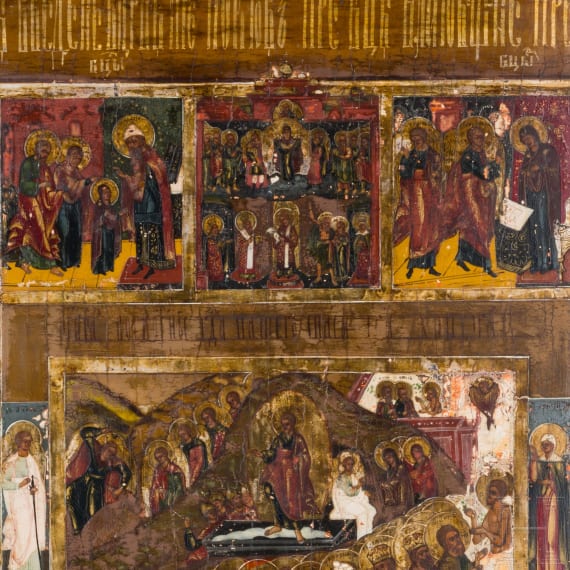 A large extended feast icon, Russia, 19th century