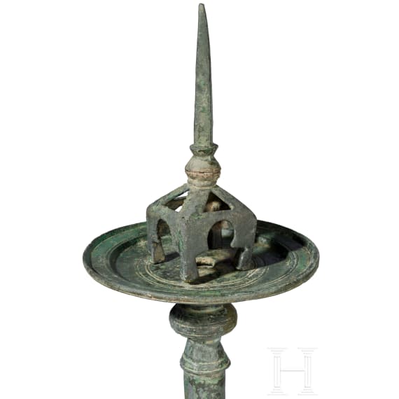 Paar sp&auml;tantiker Kandelaber aus Bronze, 5. - 6. Jhdt.