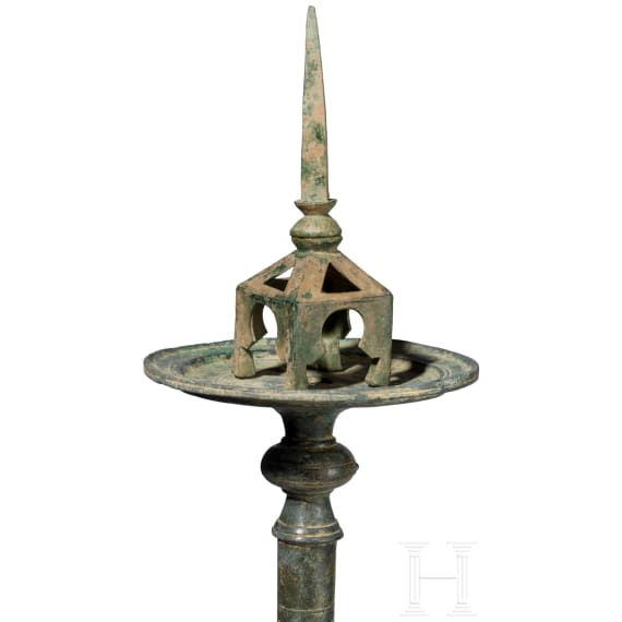 Paar sp&auml;tantiker Kandelaber aus Bronze, 5. - 6. Jhdt.