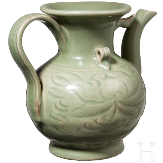Longquan Seladon Krug mit Blumen, China, wahrscheinlich Ming-Dynastie