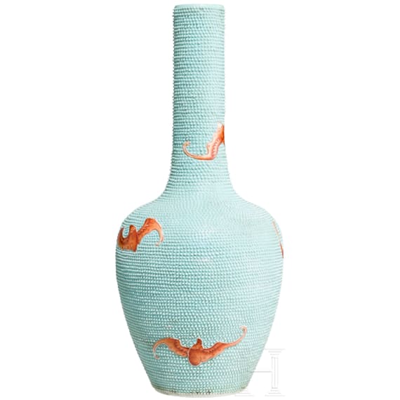 Vase mit eisenroten Flederm&auml;usen, China, sp&auml;tes 19. - fr&uuml;hes 20. Jhdt.