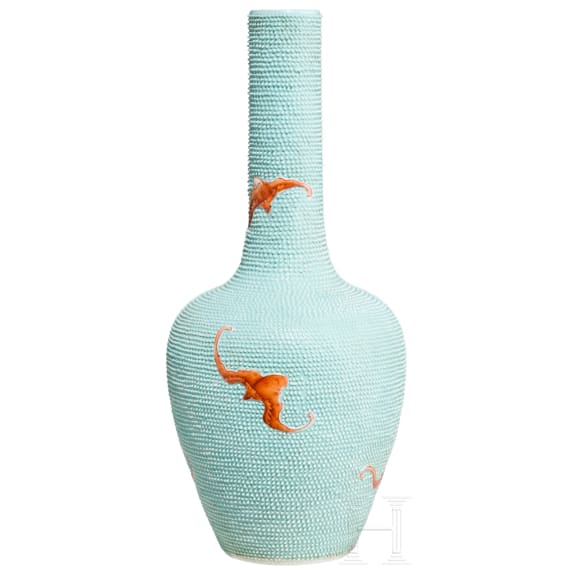 Vase mit eisenroten Flederm&auml;usen, China, sp&auml;tes 19. - fr&uuml;hes 20. Jhdt.