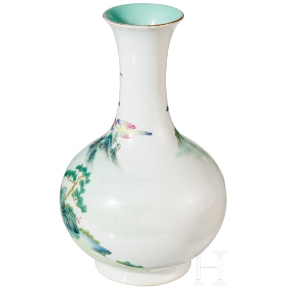 Famille-Rose-Vase, China, um 19. Jhdt.