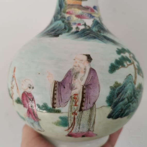 Famille-Rose-Vase, China, um 19. Jhdt.