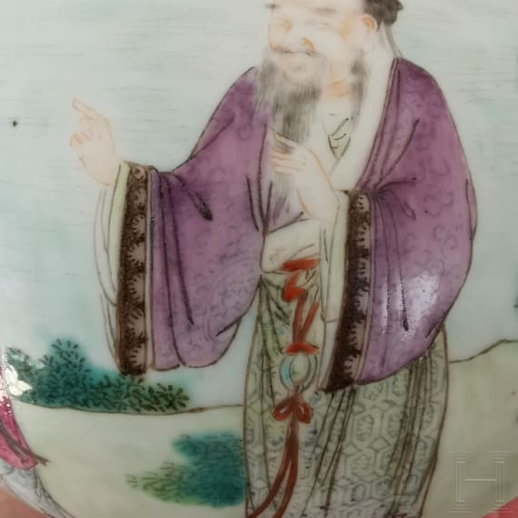 Famille-Rose-Vase, China, um 19. Jhdt.