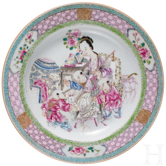 Famille-Rose-Teller, China, wohl Yongzheng-Periode (1723-35)