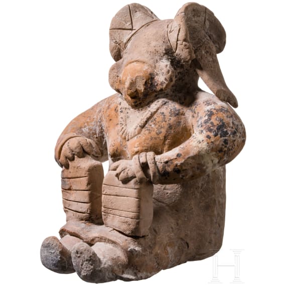 Gro&szlig;e pr&auml;kolumbische Tonfigur, Ekuador, wohl 500 - 1000 n. Chr.