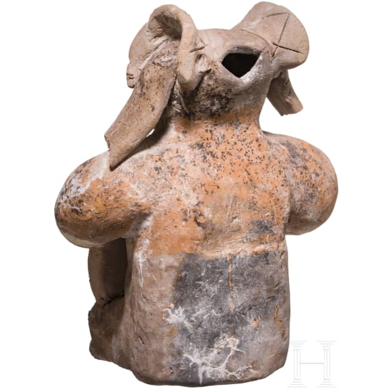 Gro&szlig;e pr&auml;kolumbische Tonfigur, Ekuador, wohl 500 - 1000 n. Chr.