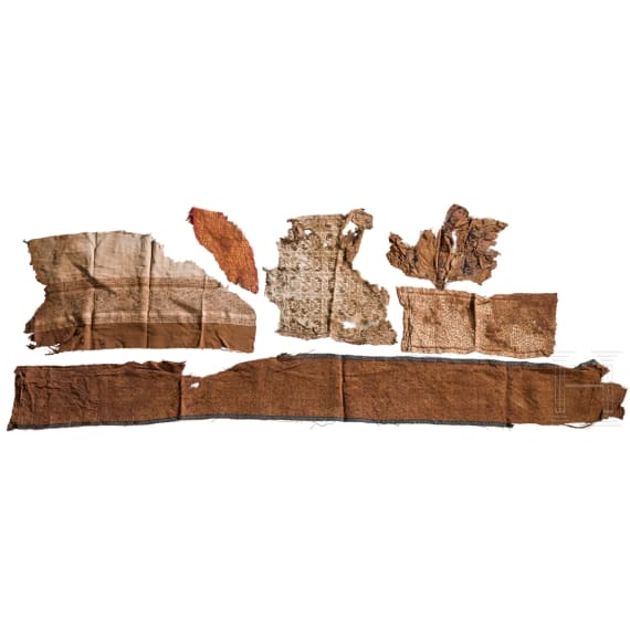 Konvolut Pr&auml;kolumbische Textilfragmente, Peru, Chancay, wohl 1200 - 1465 n. Chr.