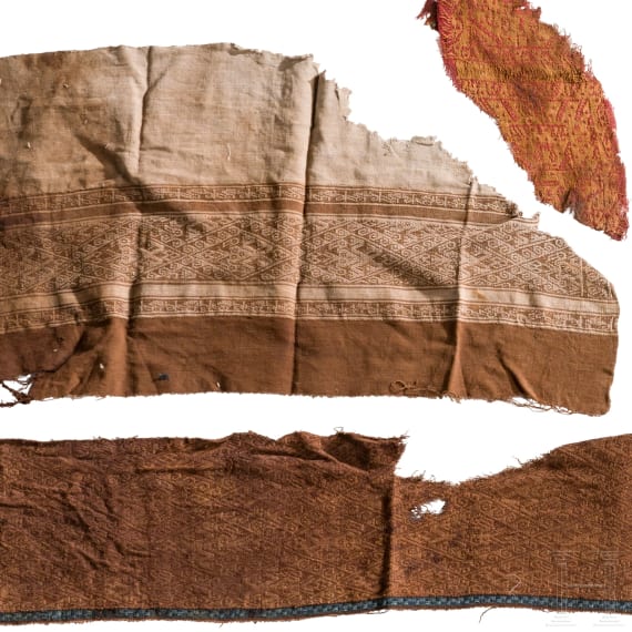 Konvolut Pr&auml;kolumbische Textilfragmente, Peru, Chancay, wohl 1200 - 1465 n. Chr.