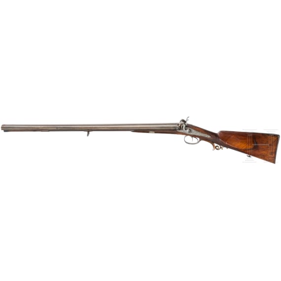 A German side by side percussion shotgun, ca. 1875