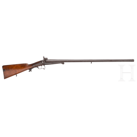 A pinfire side-by-side shotgun, ca. 1900