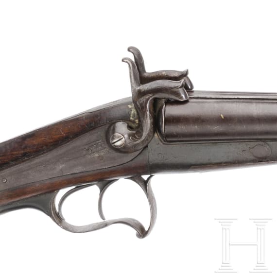 A pinfire side-by-side shotgun, ca. 1900