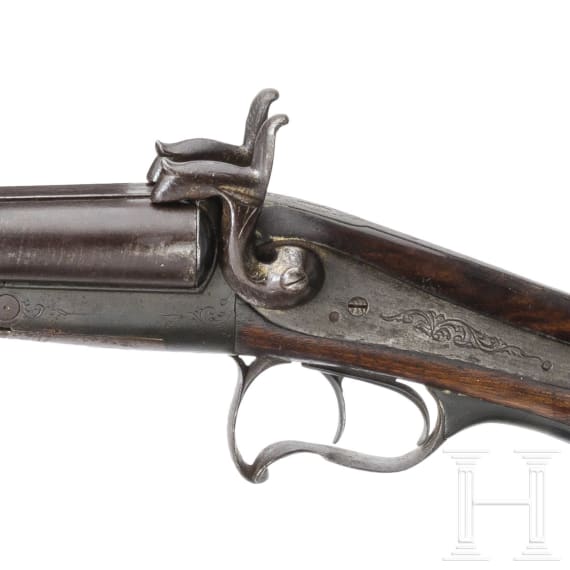 A pinfire side-by-side shotgun, ca. 1900