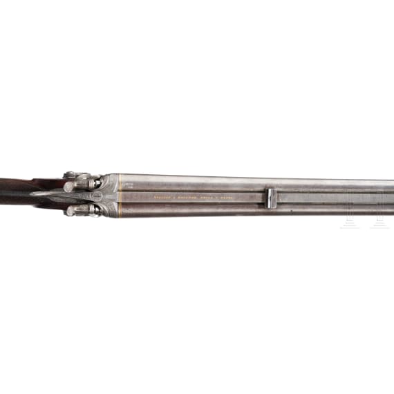 A side-by-side combination gun Moeller & Kellner Gotha, with side-by-side shotgun barrels, in case