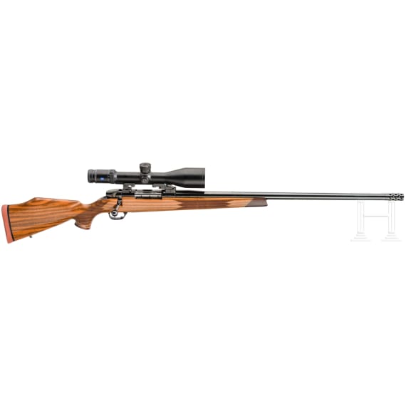 A Weatherby Mark V, with Zeiss scope