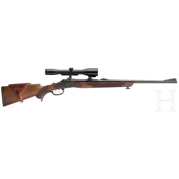 A falling block rifle .22 Hornet