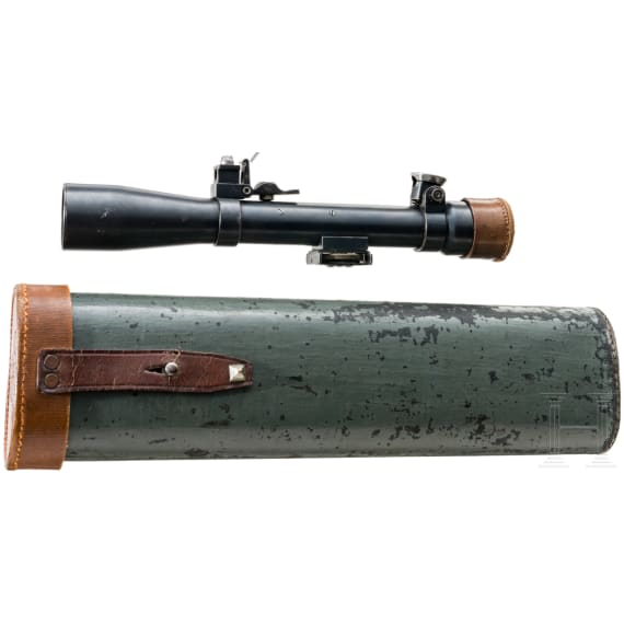 A WW1 Goerz 4x Sniper Scope, in case