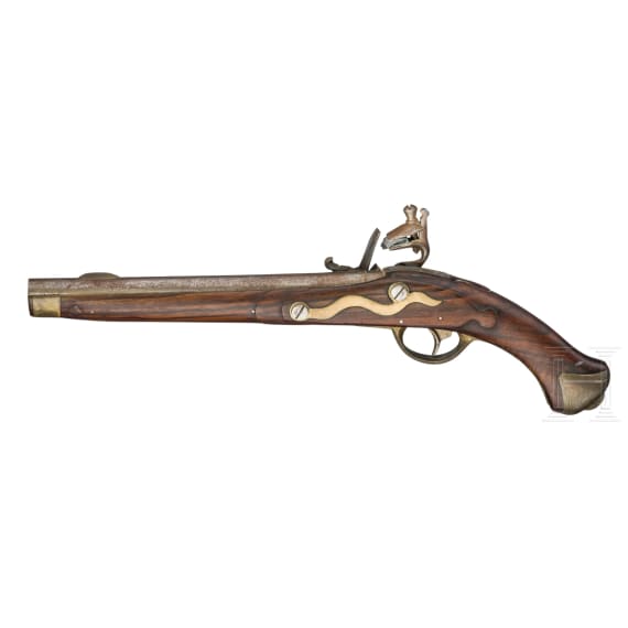 Two muzzle-loading pistols, replicas based on Prussian designs, ca. 1975