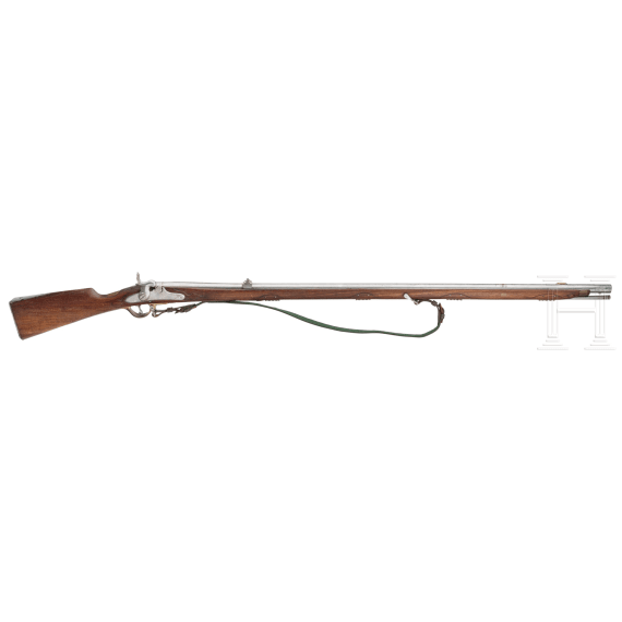 A percussion rifle, replica based on a Prussian model, ca. 1970