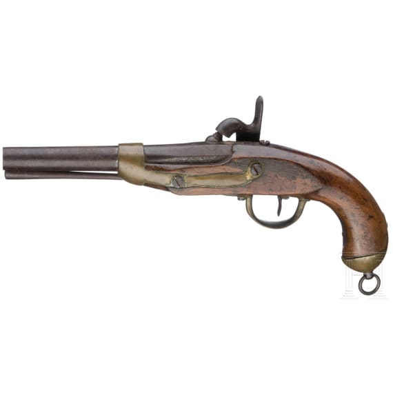 A percussion cavalry pistol M 1822 T Neuf, with two flintlock cocks