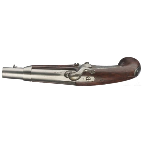 Two M 1842 gendarmerie percussion pistols, Tulle