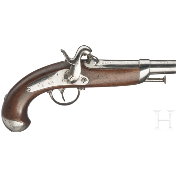 Two M 1842 gendarmerie percussion pistols, Tulle