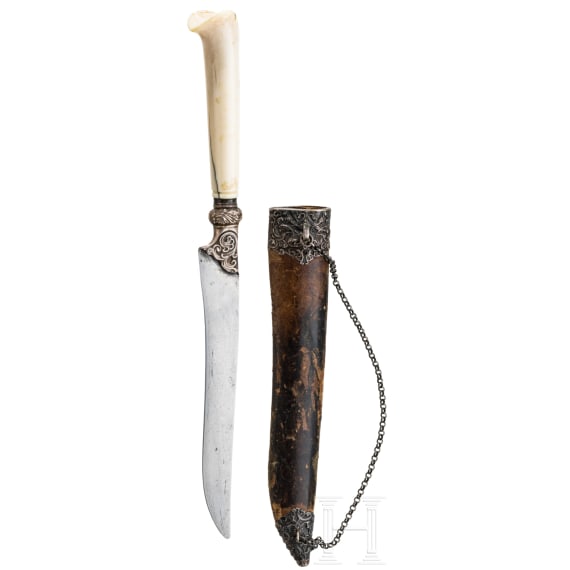 Bicak mit Elfenbeingriff, balkant&uuml;rkisch, 19. Jhdt.