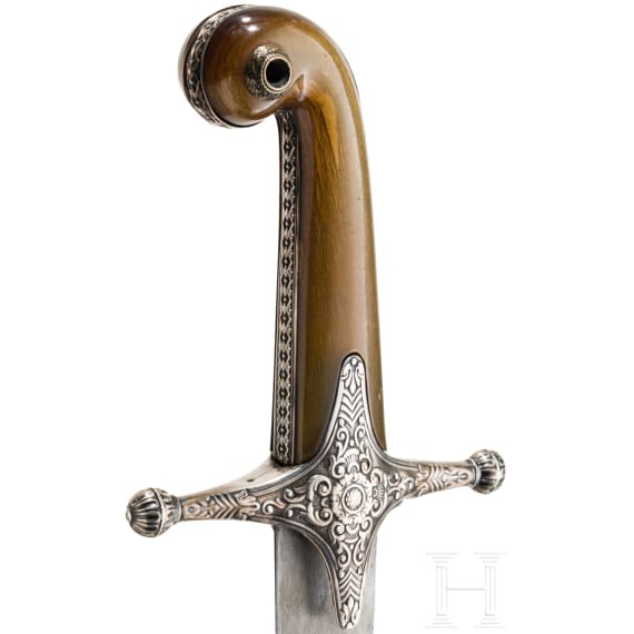 Silbermontierter Shamshir, osmanisch, um 1840/50