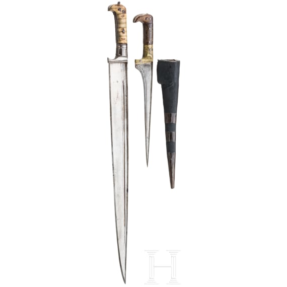 Ein Khyber-Messer und ein Pesh-kabz, Afghanistan, 19. Jhdt.