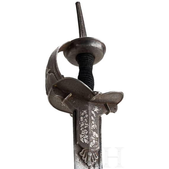 Khanda mit silberplattiertem Griff, Indien, um 1800