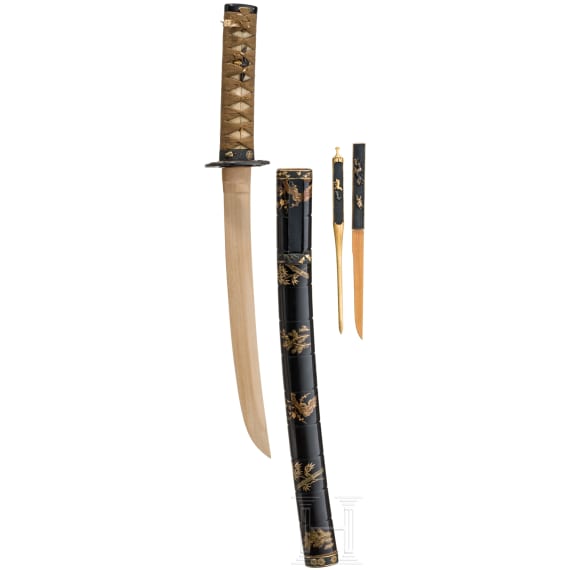 Shakudo Montierung f&uuml;r ein Wakizashi, Ende Edo-Periode