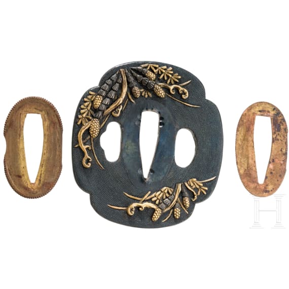 Shakudo Montierung f&uuml;r ein Wakizashi, Ende Edo-Periode