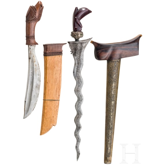 Ein Kris und ein Golok, Indonesien, 20. Jhdt.