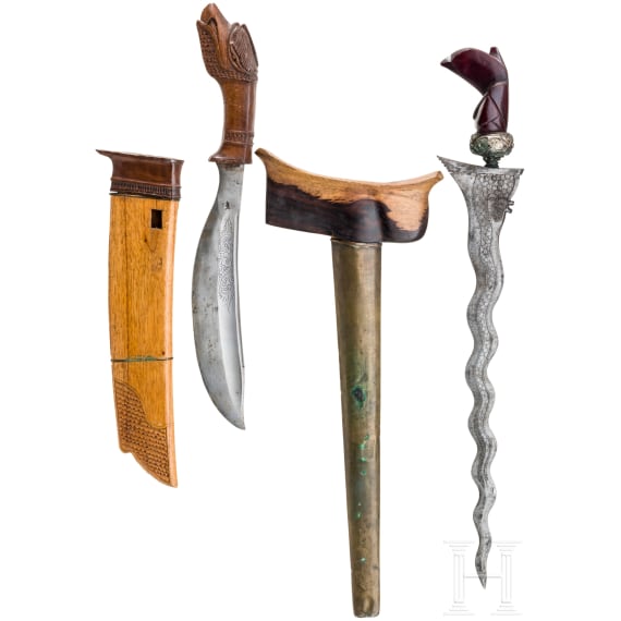 Ein Kris und ein Golok, Indonesien, 20. Jhdt.
