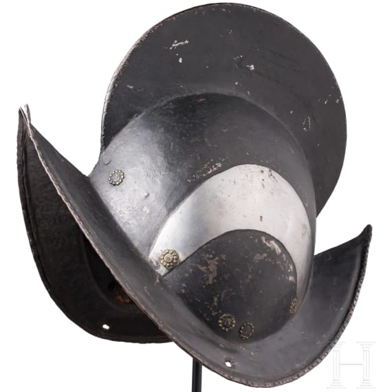 Schwarz-wei&szlig;er Morion, norddeutsch, um 1590