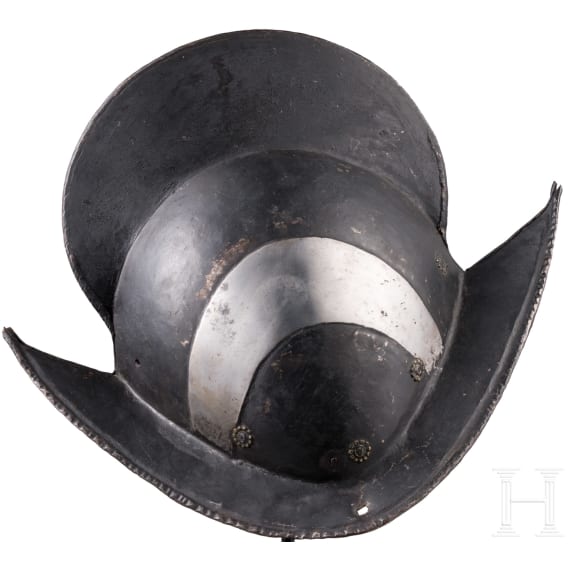 Schwarz-wei&szlig;er Morion, norddeutsch, um 1590