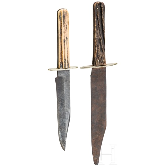 Zwei Bowie Messer, England, um 1860