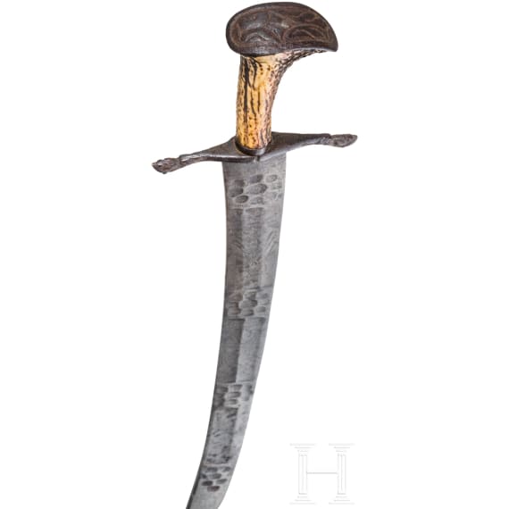 Jagdlicher S&auml;bel mit bedeutender ge&auml;tzter Klinge, deutsch, um 1660