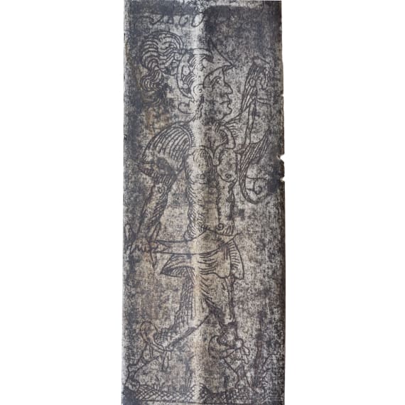 Jagdlicher S&auml;bel mit bedeutender ge&auml;tzter Klinge, deutsch, um 1660