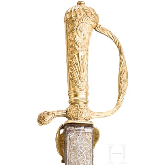 Vergoldeter Hirschf&auml;nger, deutsch, Mitte 18. Jhdt.