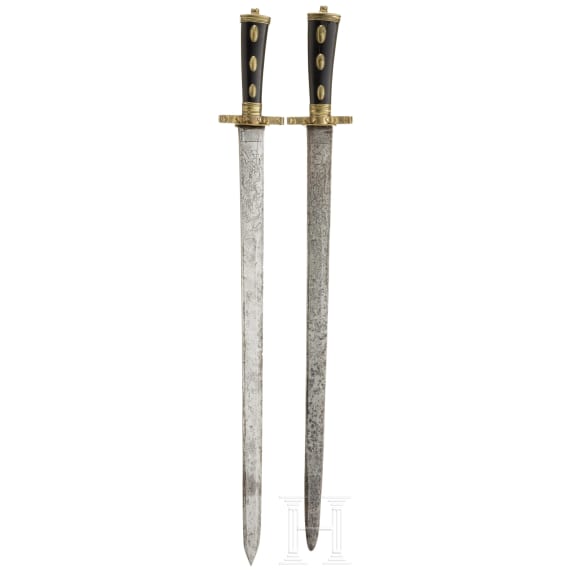 Zwei Hirschf&auml;nger, deutsch, um 1800