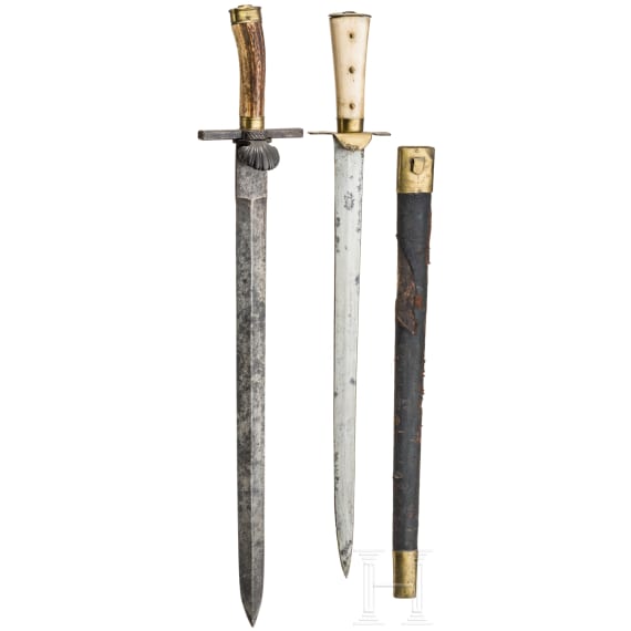 Zwei Hirschf&auml;nger, deutsch, um 1820