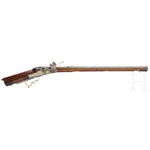Bedeutende Luxus-Radschlossb&uuml;chse, Johann Jacob Kuchenreuter in Steinweg bei Regensburg, um 1760