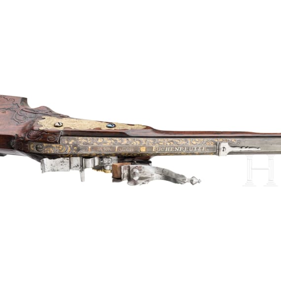 Bedeutende Luxus-Radschlossb&uuml;chse, Johann Jacob Kuchenreuter in Steinweg bei Regensburg, um 1760